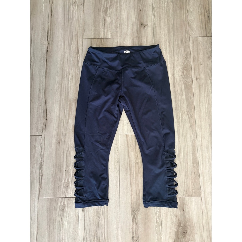 Maurices inMOTION Navy Blue Lattice Strappy Crop Leggings Large